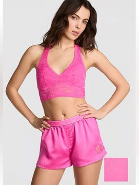 NWT VICTORIA’S SECRET Silky Sleep Pajama Shine Boxer Shorts XL
